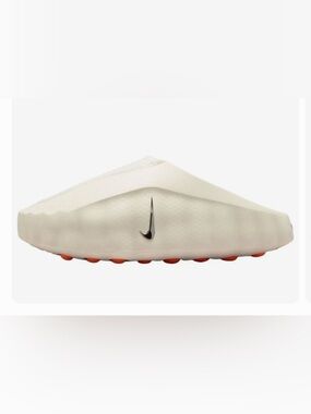 Nike White Slide with Orange Outsole Accents